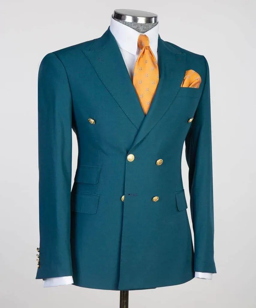 Double Breasted Green Suit Peak Lapel 2pc — photograph 3