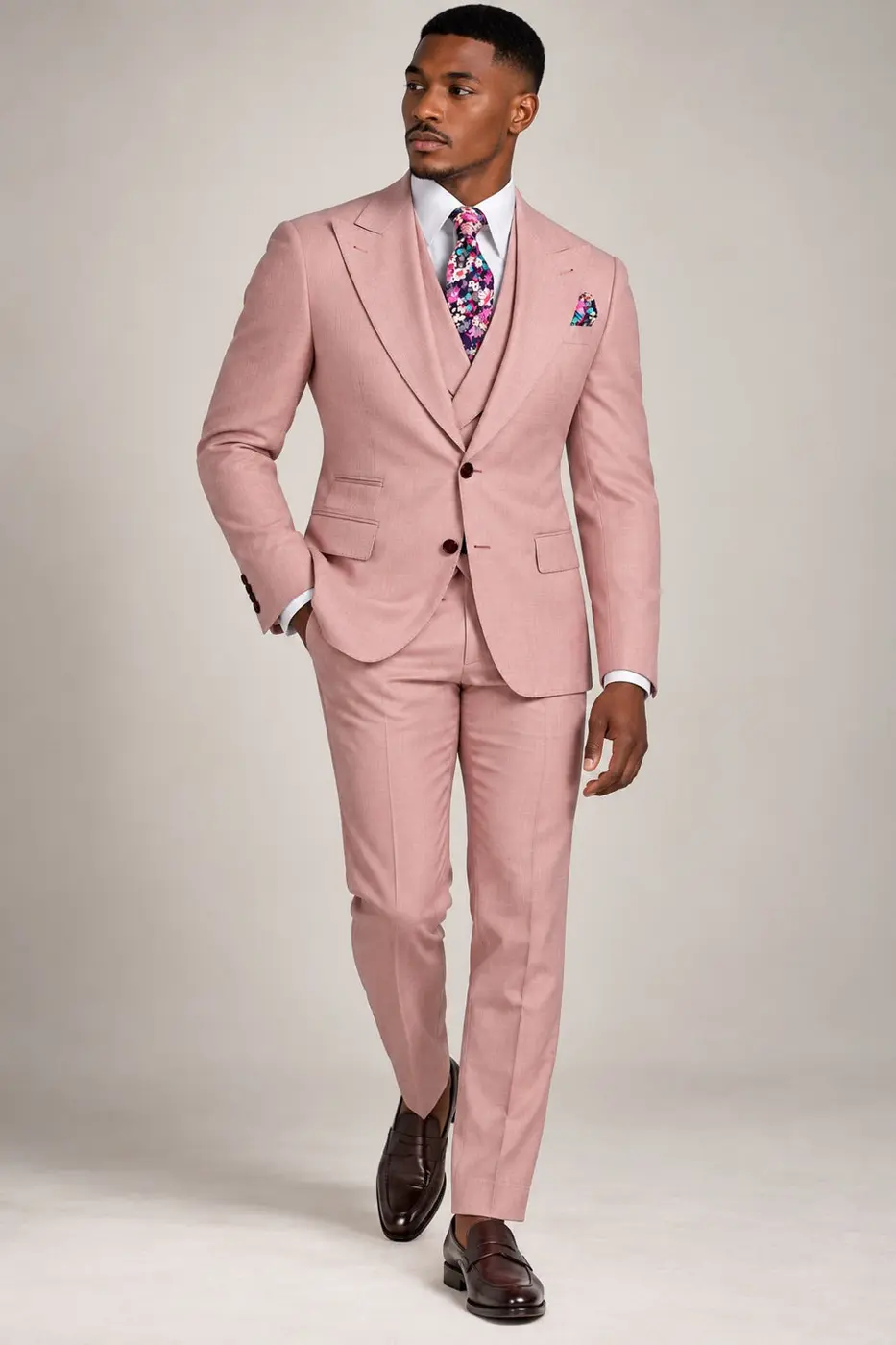 Classic 3-Piece Pink Suit Set for Men — photograph 1