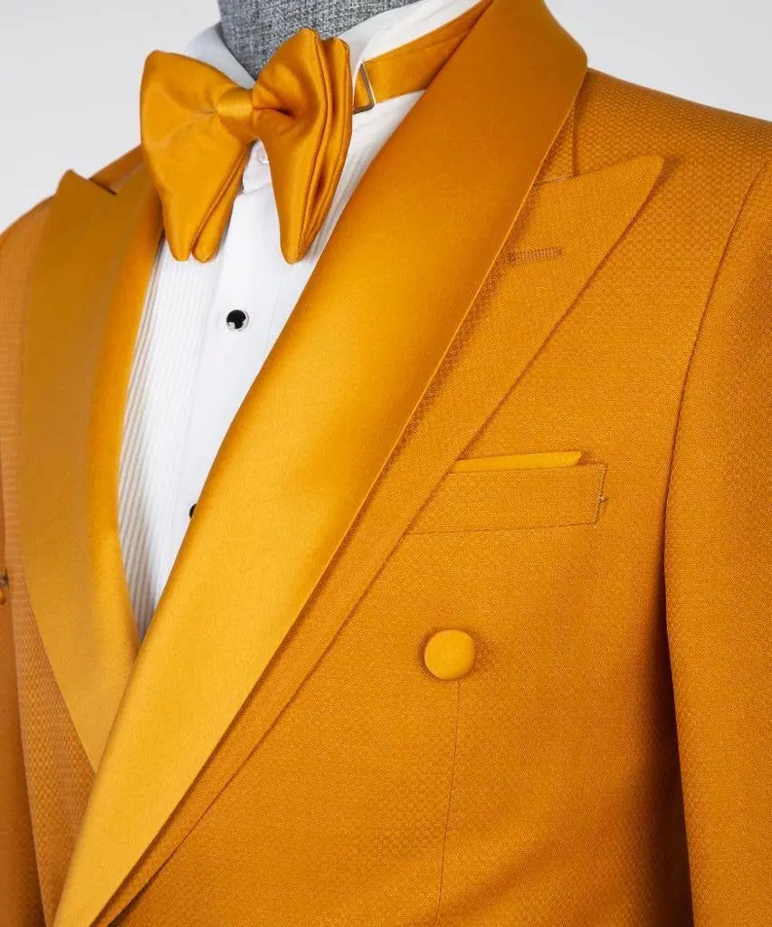 Shawl Design Satin Lapel Orange Tuxedo — photograph 2