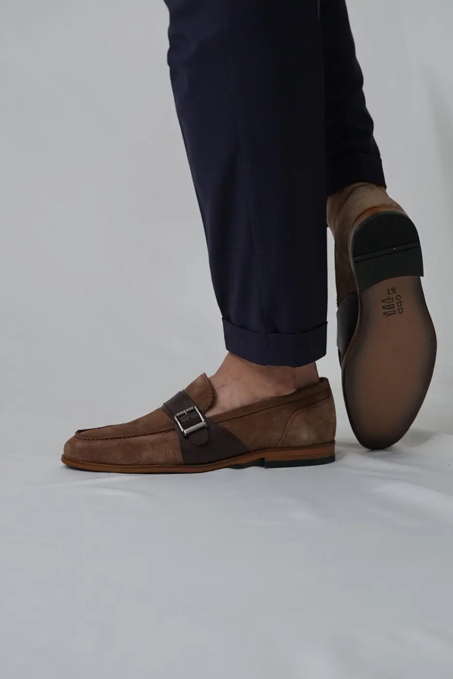 Genuine Leather Men’s Brown Suede Loafer-Chester — photograph 1