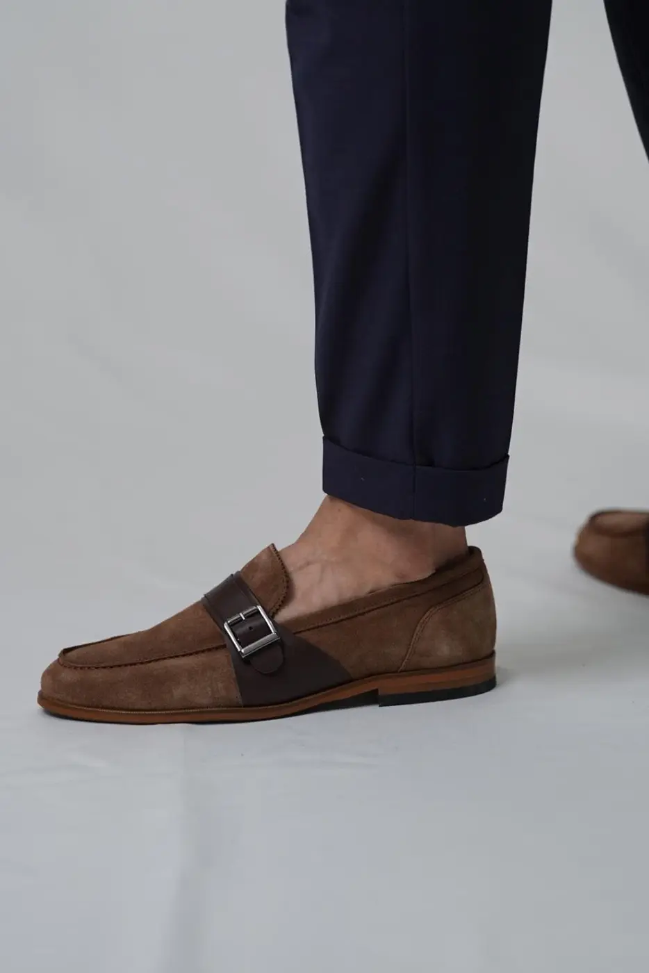 Genuine Leather Men’s Brown Suede Loafer-Chester — photograph 2