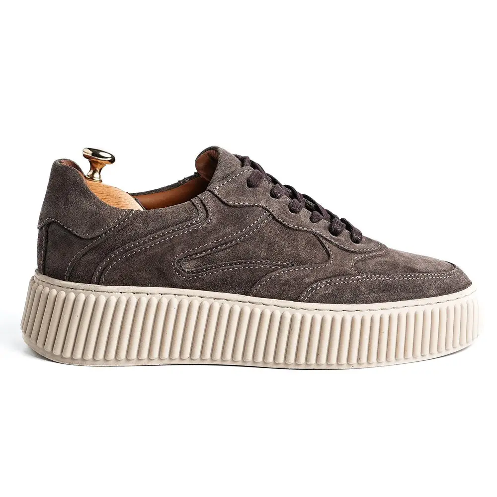 Light Brown Suede Sneakers for Men — photograph 5