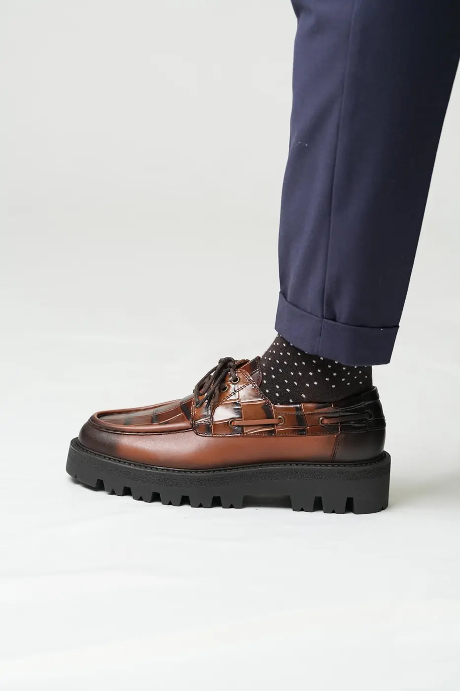 Men’s, Chroc- Embossed Brown Shoes — photograph 4