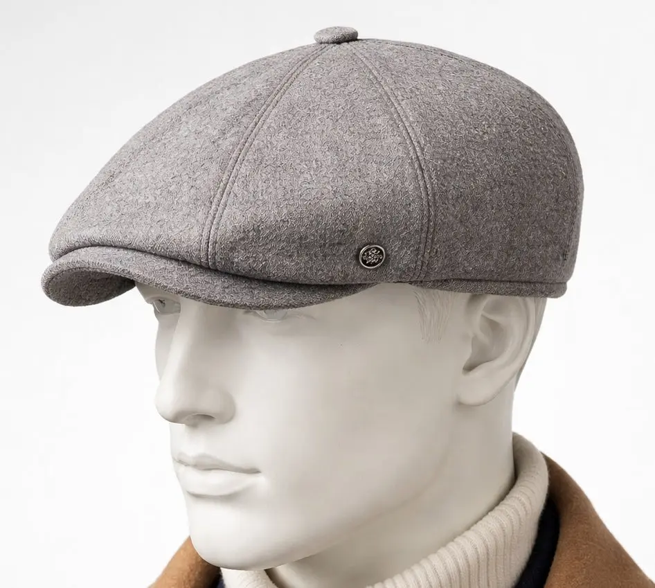 Men’s Grey Flat Cap – Peaky Blinders Style — photograph 4