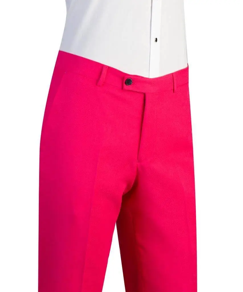 Men's 2 Piece Suit, Coral, Fuchsia, Belted Design, Costume — photograph 2