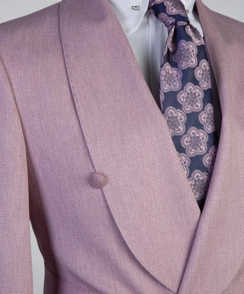 Men's 2 Piece Suit, Pink, Belted Design, Costume — photograph 2