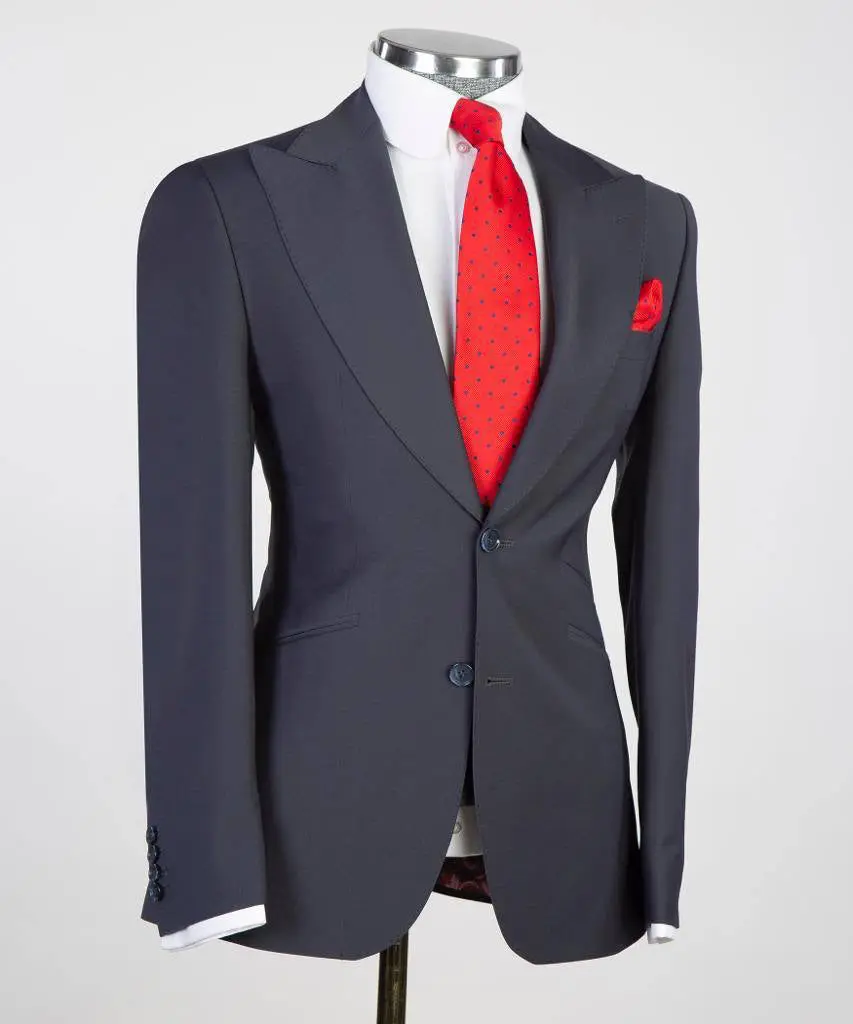 Men's 3 Piece Classic Dark Grey Suit — photograph 3