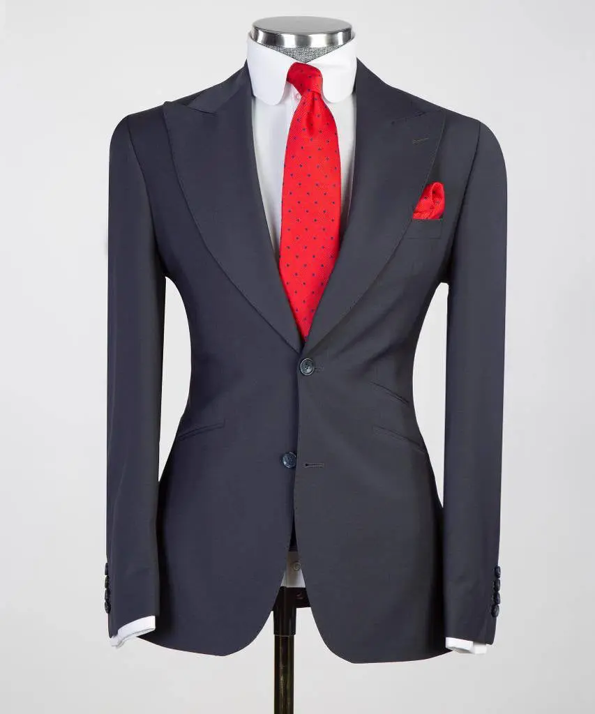 Men's 3 Piece Classic Dark Grey Suit — photograph 5