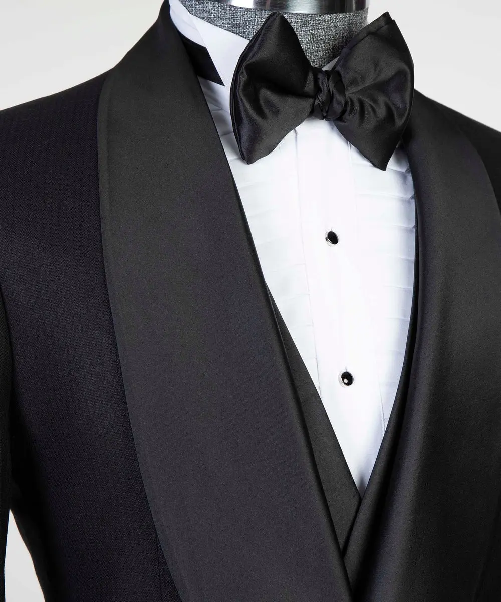 Men's 3 Piece Tuxedo, Suit, Black — photograph 4