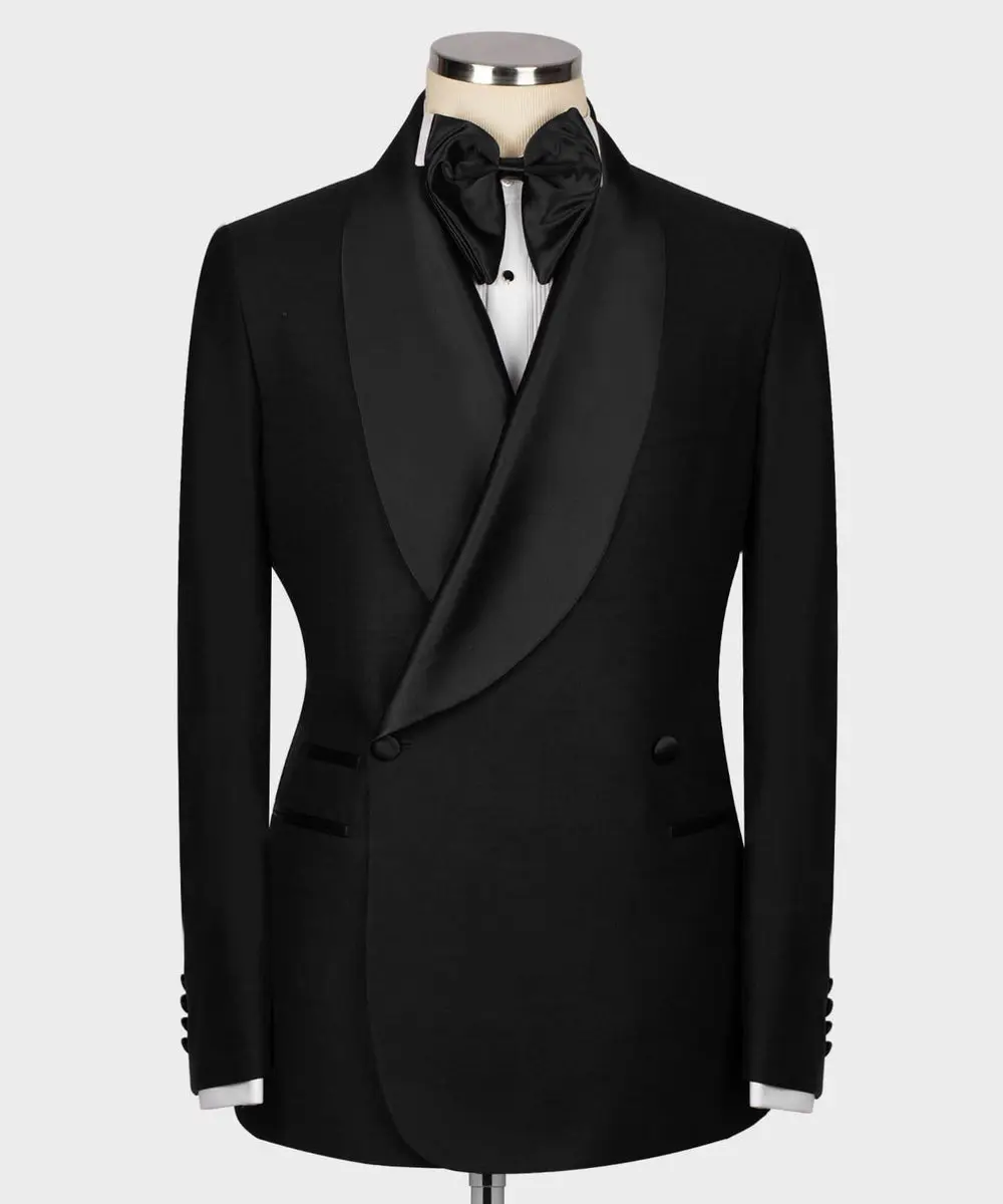 Men's Black Suit -2 Piece Double Breasted — photograph 1