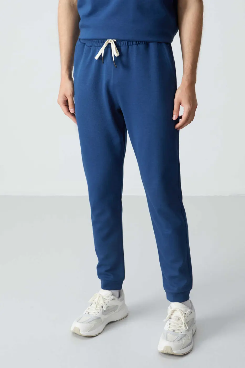 Men's-Blue-Short Sleeve-Tracksuit Set — photograph 3