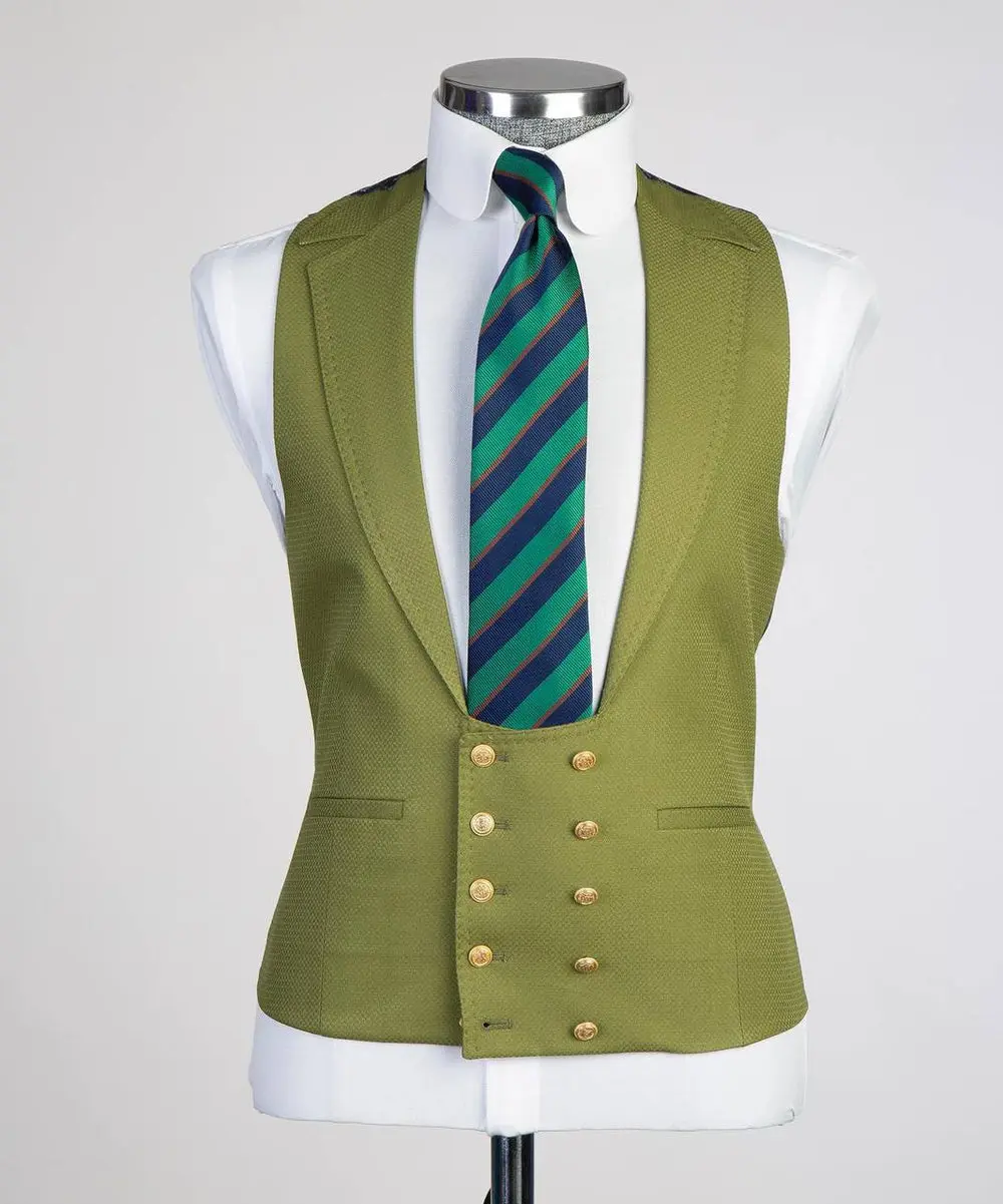 Men's Classic Suit -3 Piece Set -Green — photograph 2