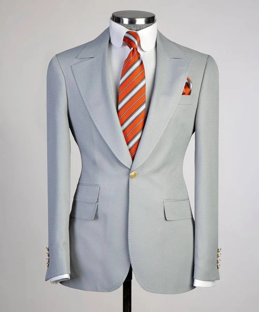 Men's Classic Suit -3 Piece Set -Grey — photograph 4