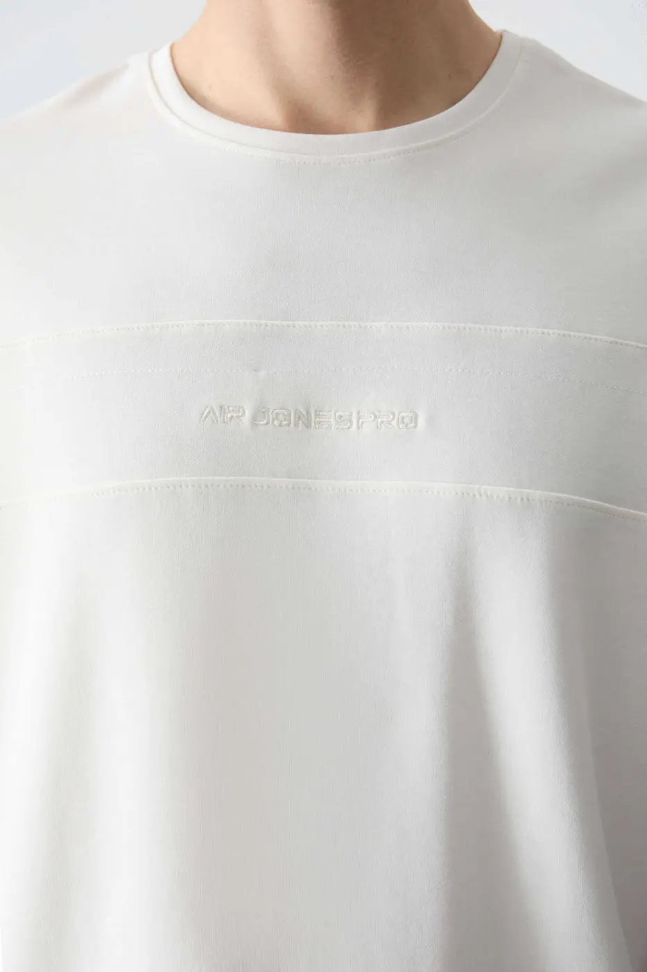 Men's-Cream-Black-Short Sleeve-Tracksuit Set — photograph 6