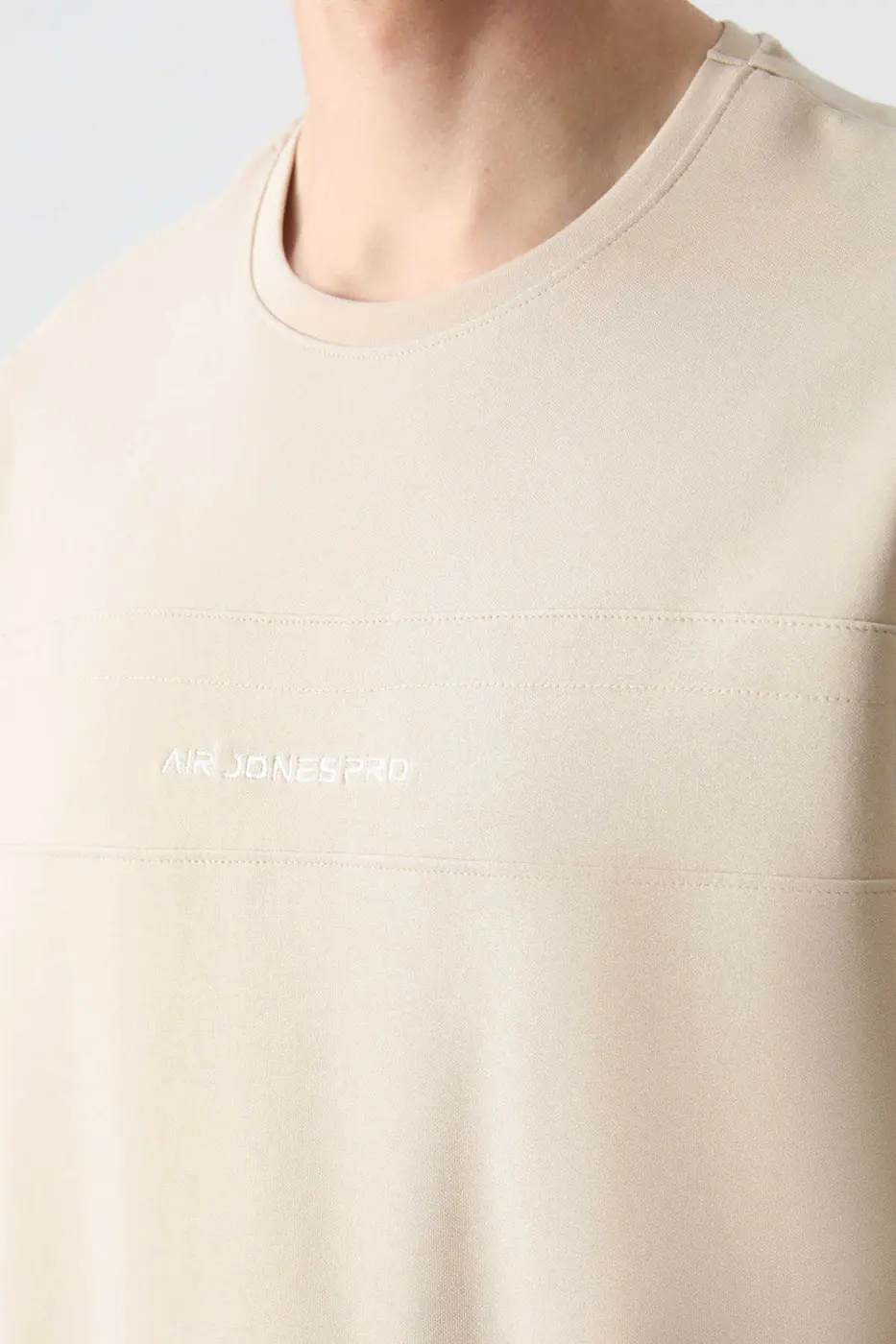 Men's-Cream-Short Sleeve-Tracksuit Set — photograph 6