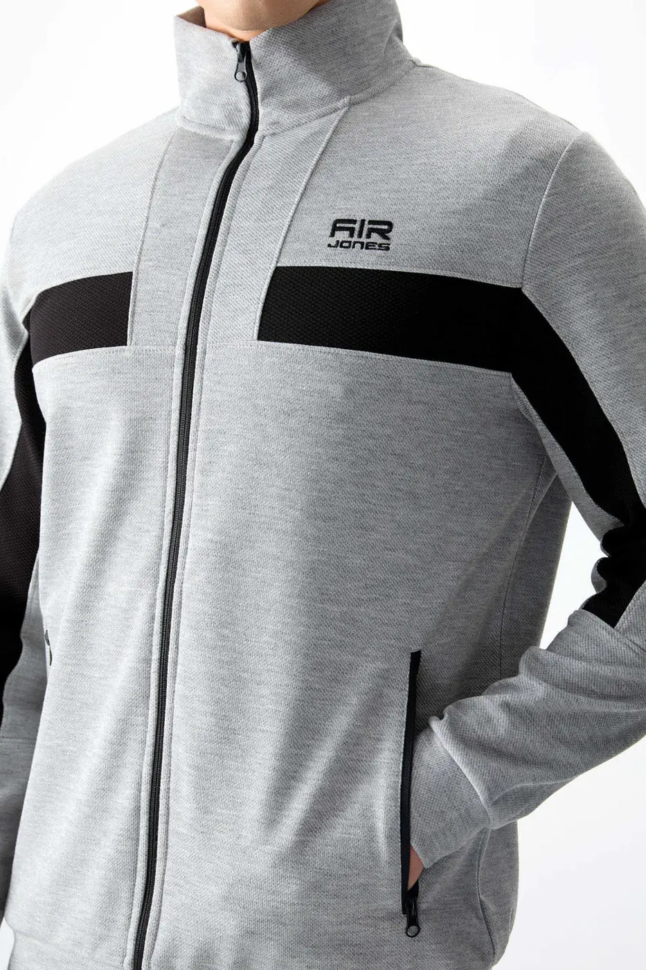 Men's Grey- Textured Tracksuit Set Melanj — photograph 5