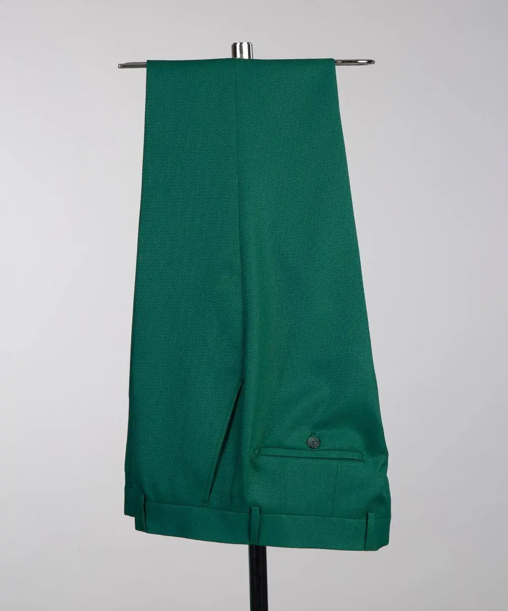 Men's Green Tuxedo-Asymmetrical Satin Lapel — photograph 7