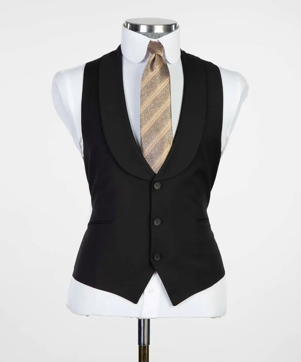 Men's 3 Piece Classic Black Suit — photograph 3