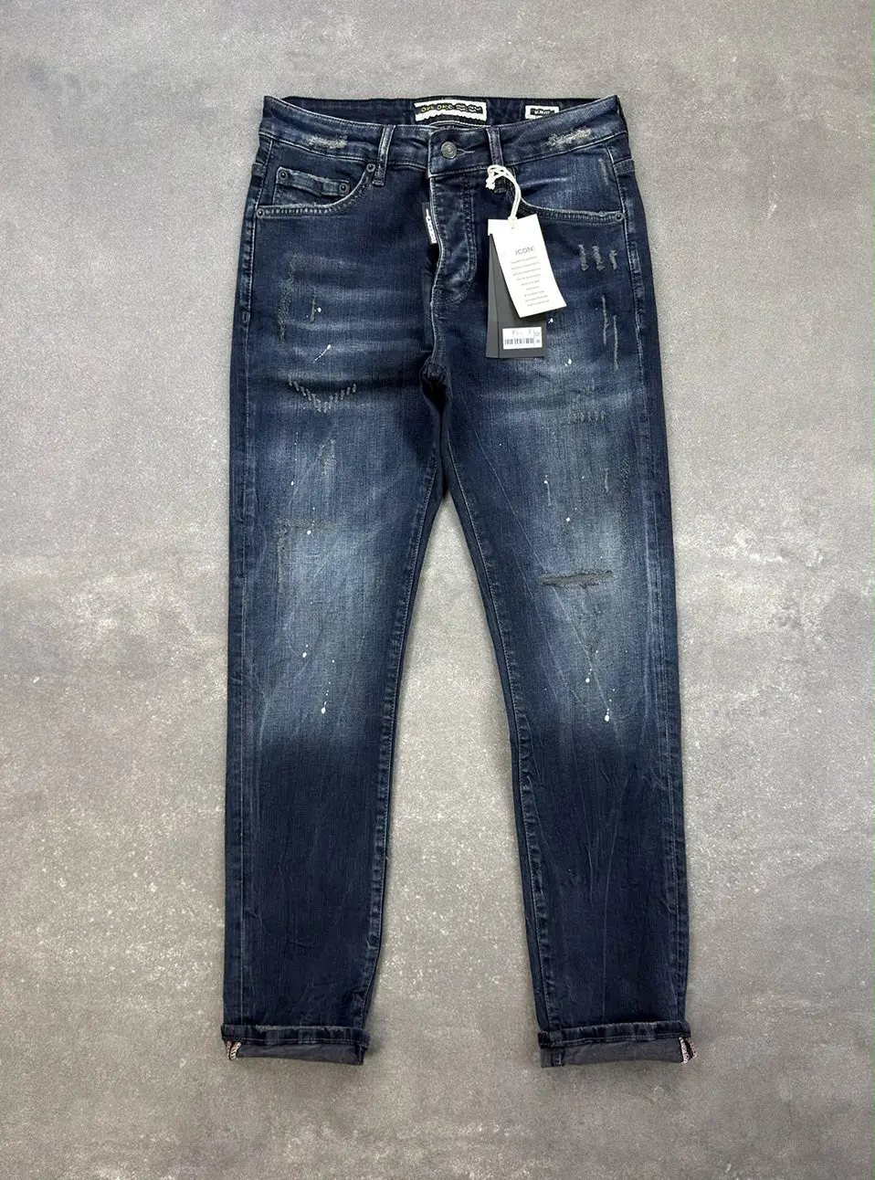 Men's Slim Fit Stretch Denim Jeans – Navy Blue — photograph 2
