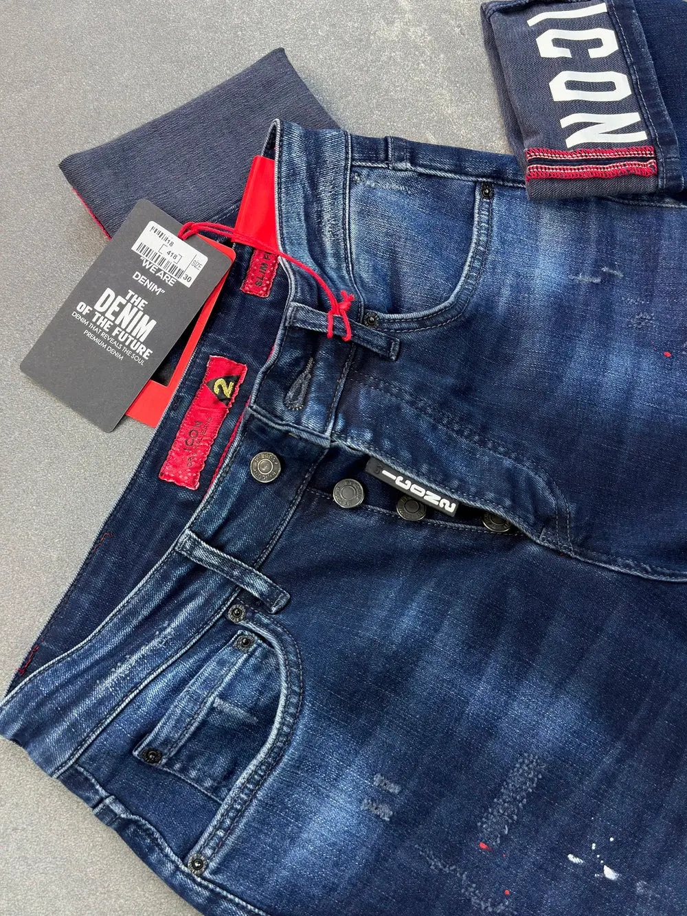 Men's Slim Fit Stretch Denim Jeans – Navy Blue — photograph 4