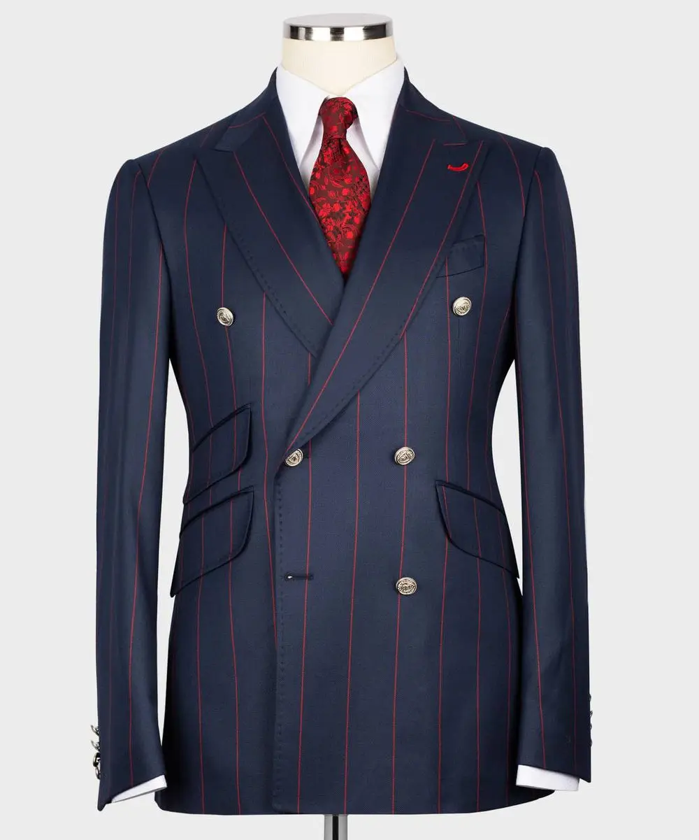 Men's Suit -2 Piece Double Breasted Stripy — photograph 1