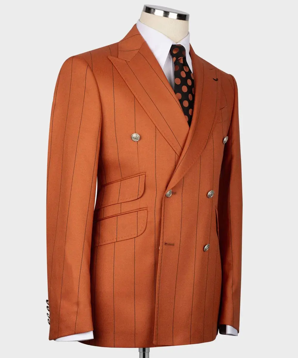 Men's Suit -2 Piece Double Breasted Stripy — photograph 3