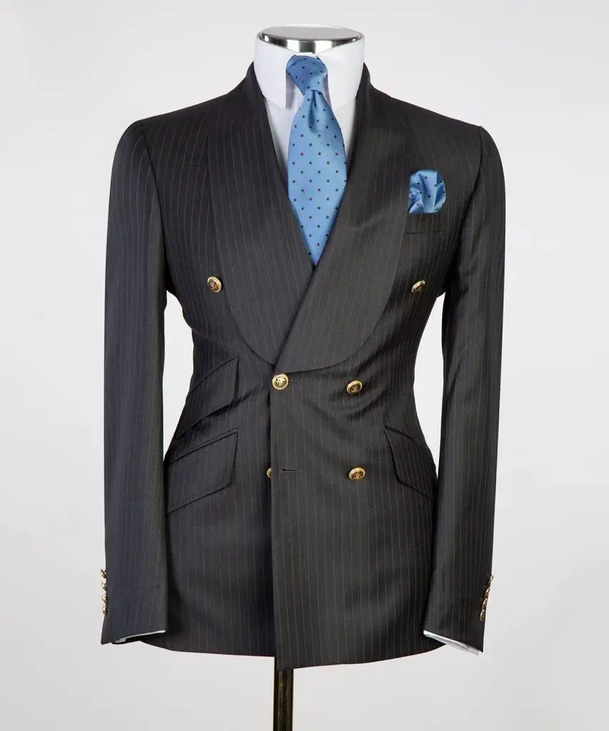Men's Suit 2 Piece Double Breasted Anthracite — photograph 1