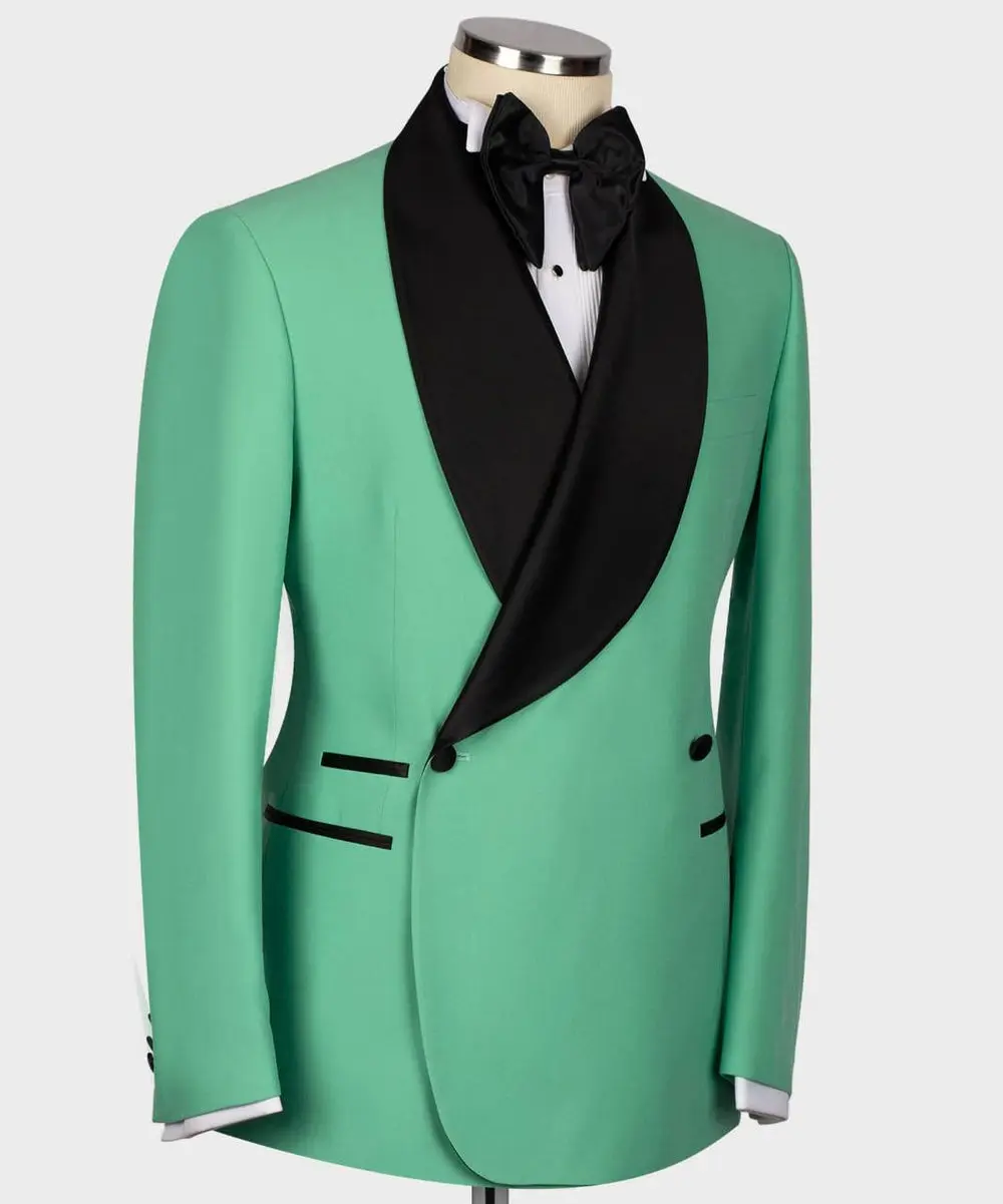 Men's Suit -2 Piece Double Breasted -Green — photograph 3