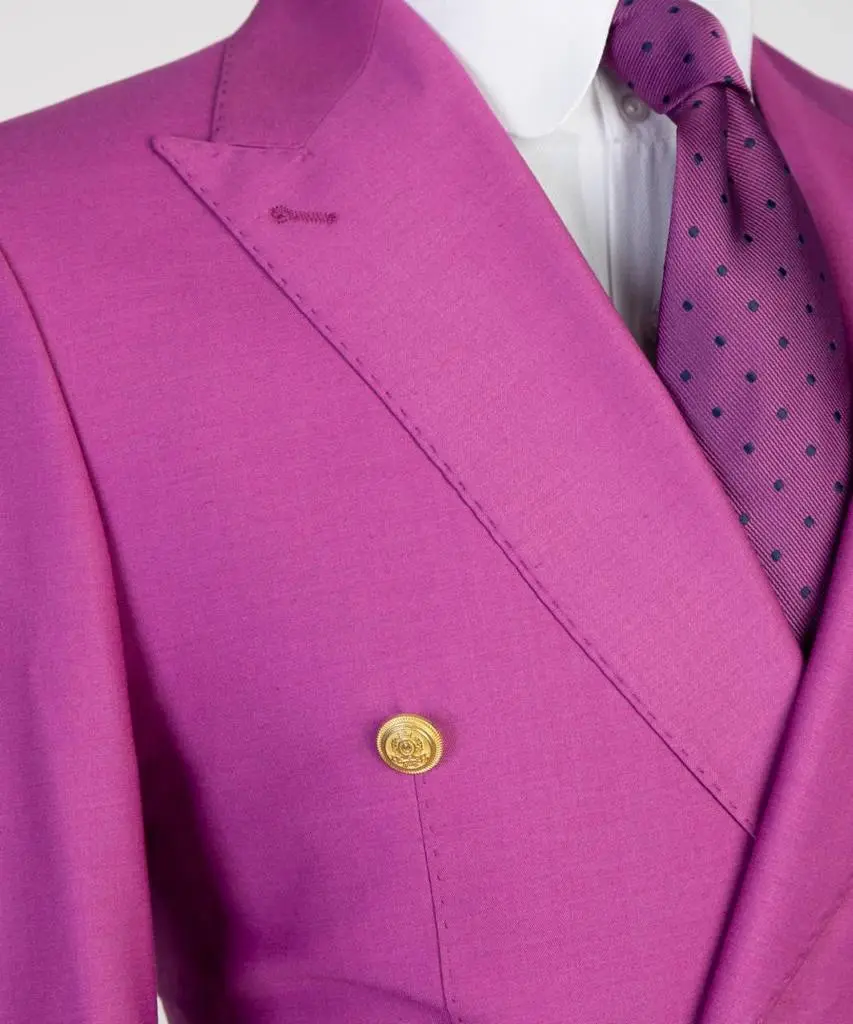 Double Breasted Pink Suit Peak Lapel 2pc — photograph 2