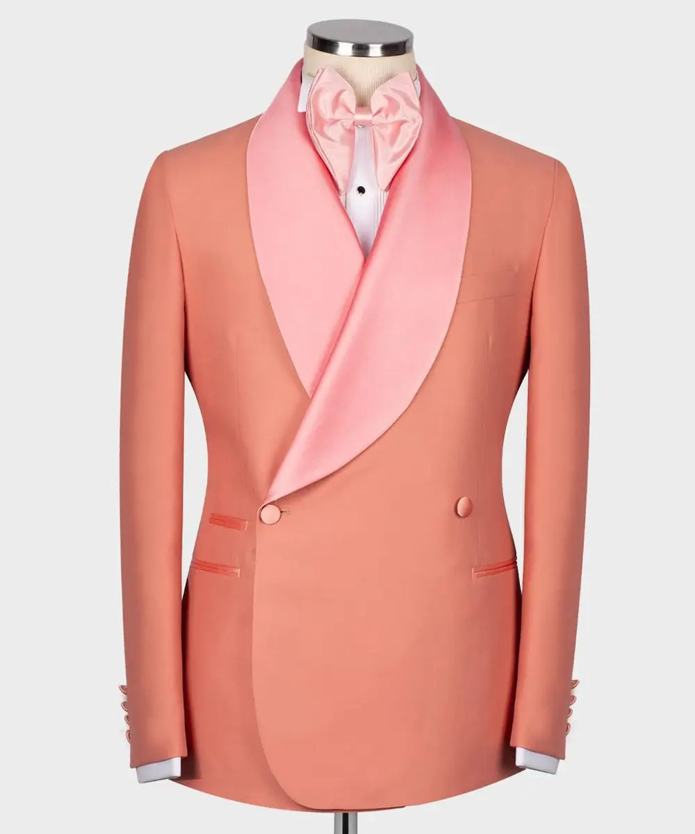 Men's Suit -2 Piece Double Breasted -Pink — photograph 1