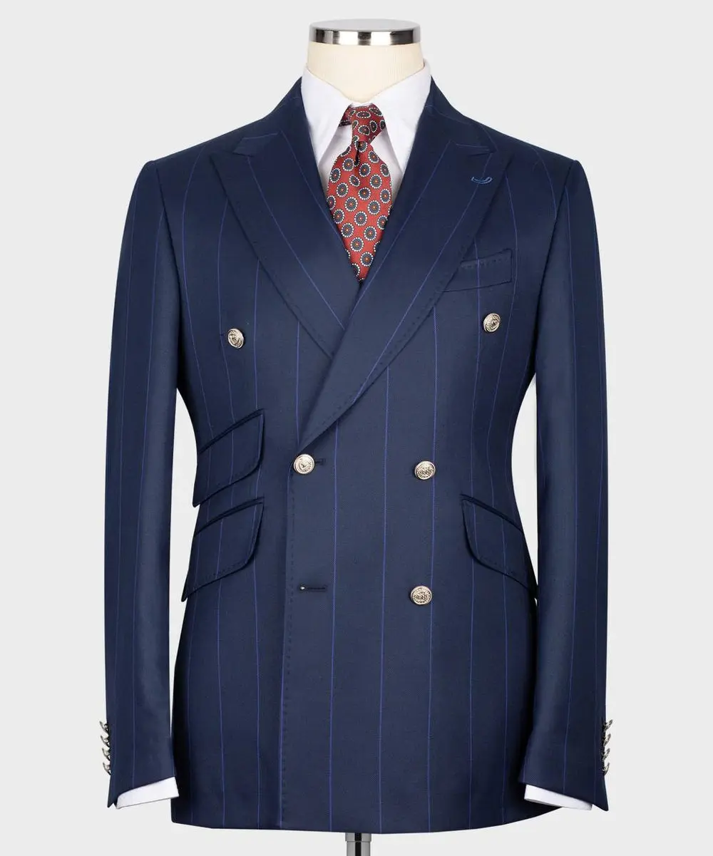 Men's Suit -2 Piece Double Breasted Stripy — photograph 1