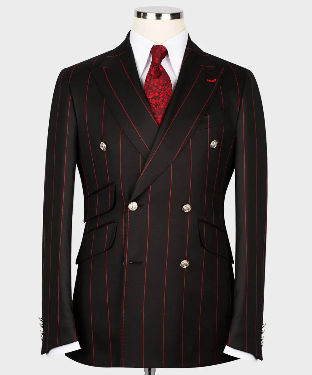 Men's Suit -2 Piece Double Breasted Stripy — photograph 1