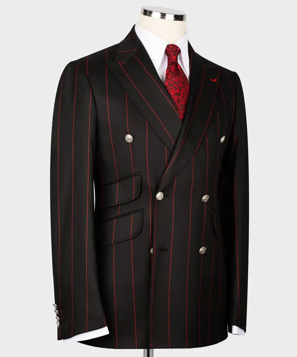Men's Suit -2 Piece Double Breasted Stripy — photograph 3