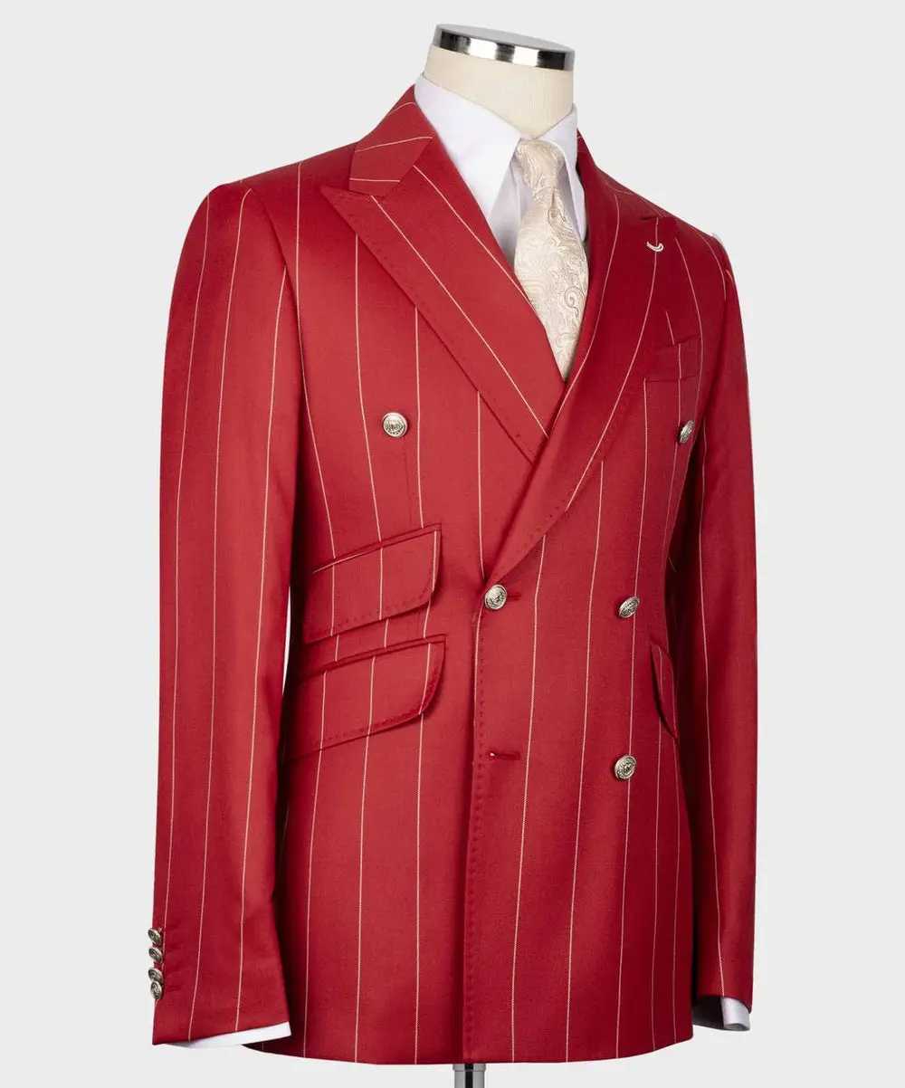 Men's Suit -2 Piece Double Breasted Stripy — photograph 3