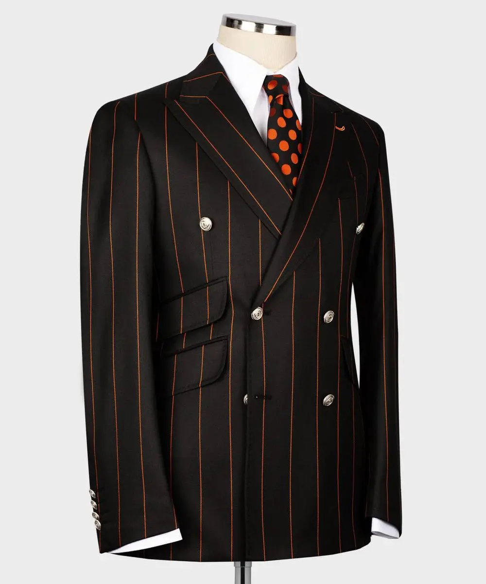 Men's Suit -2 Piece Double Breasted Stripy — photograph 3