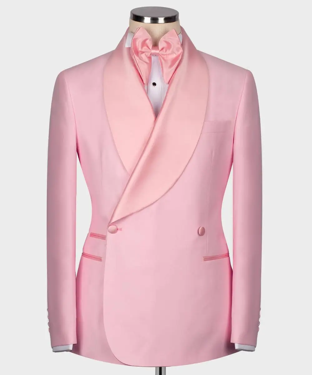 Men's Suit -2 Piece Double Breasted -Pink — photograph 1