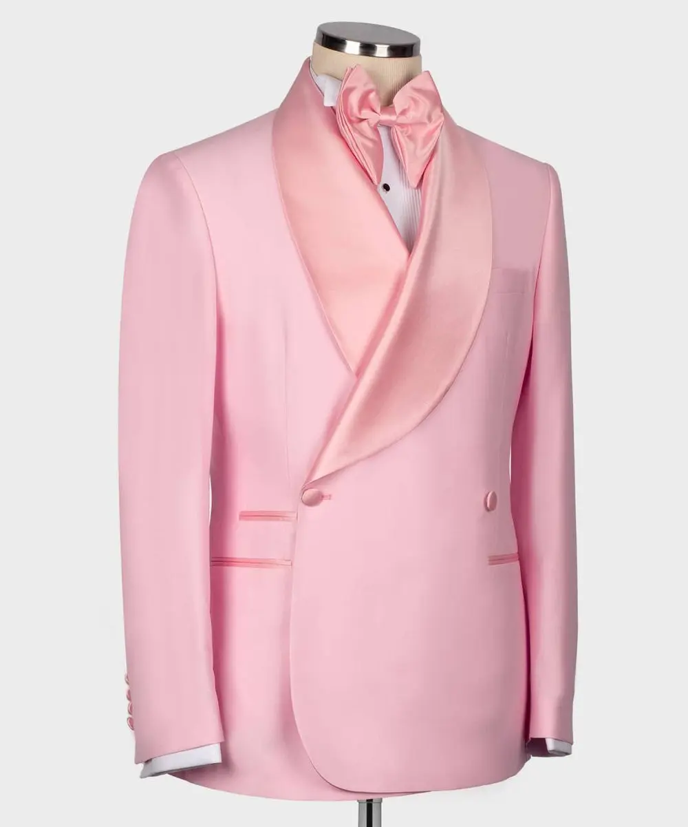 Men's Suit -2 Piece Double Breasted -Pink — photograph 3