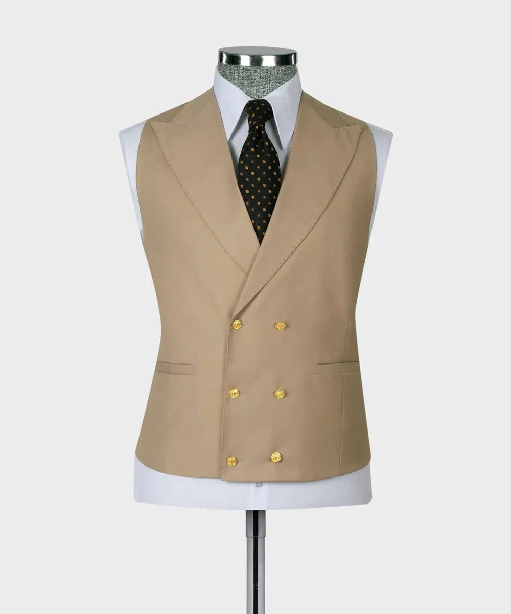 Men's Suit Set, %100 Wool, Beige — photograph 5