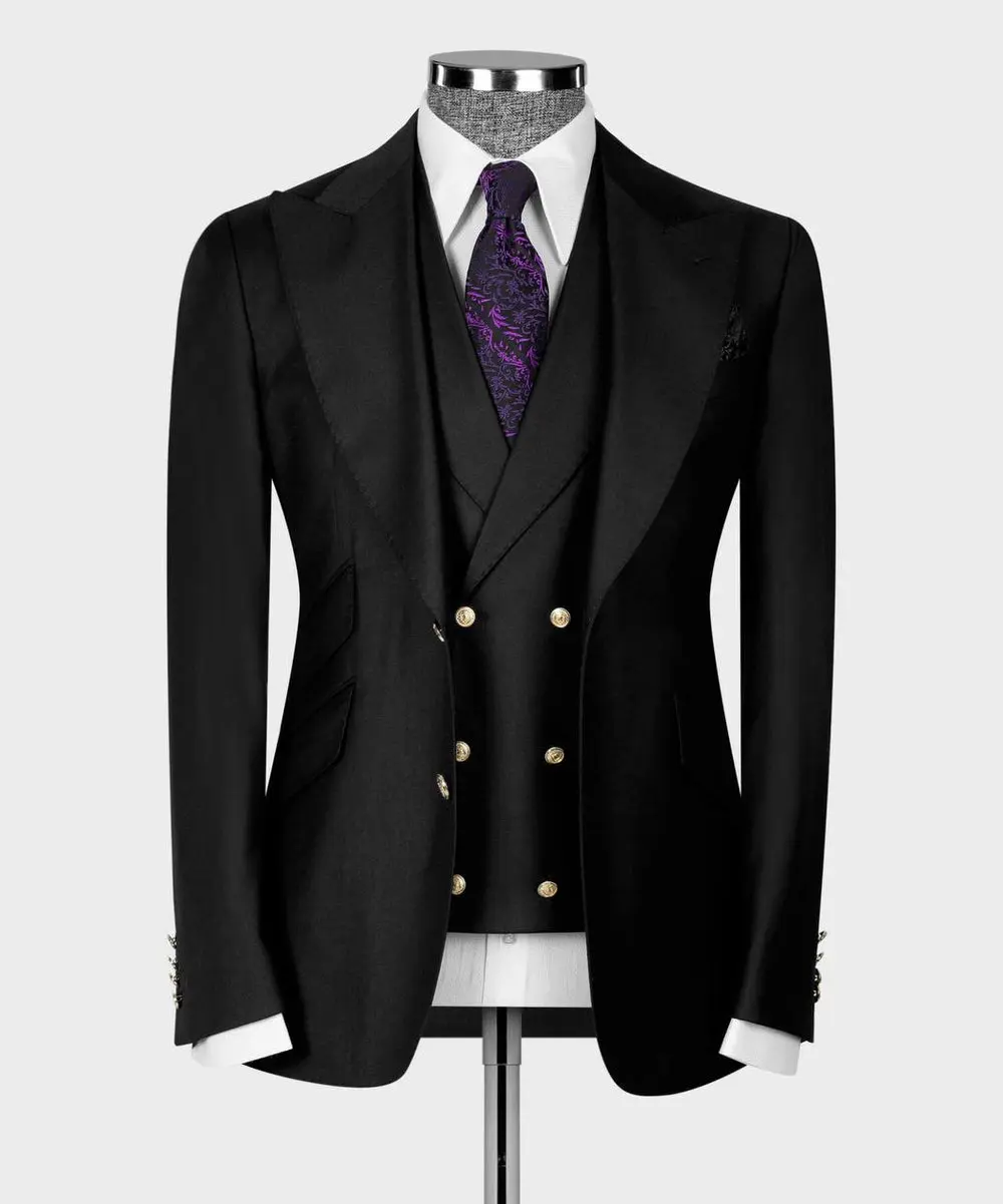 Men's Suit Set, %100 Wool, Black — photograph 1