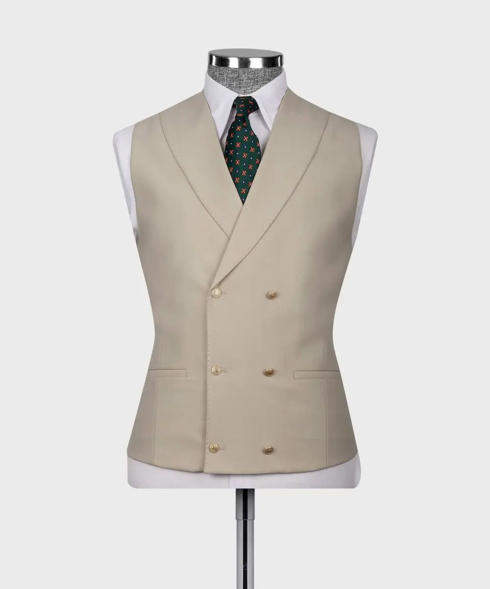 Men's Suit Set, %100 Wool, Stone — photograph 5