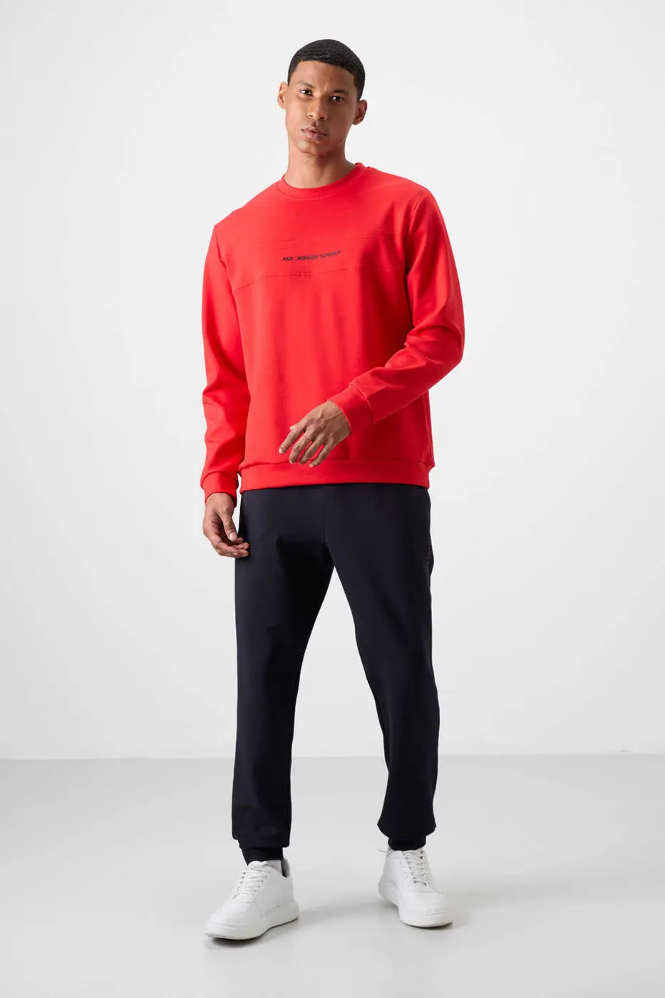 Men's Red-Navy Soft Fit Tracksuit Set — photograph 3
