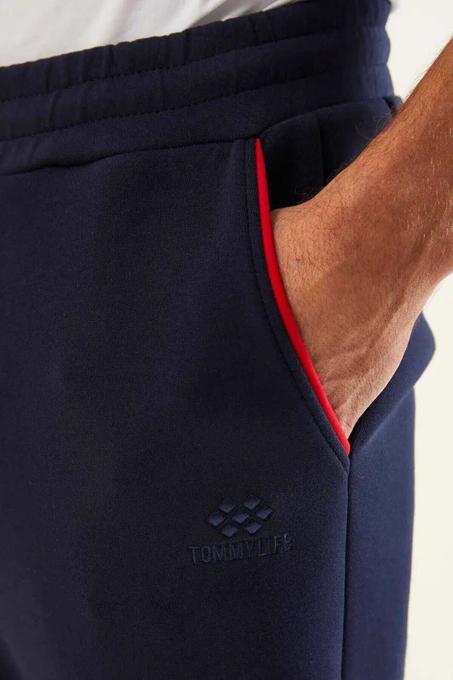 Men's Navy-Red-Colour-Block-Jogger-Tracksuit Set — photograph 6
