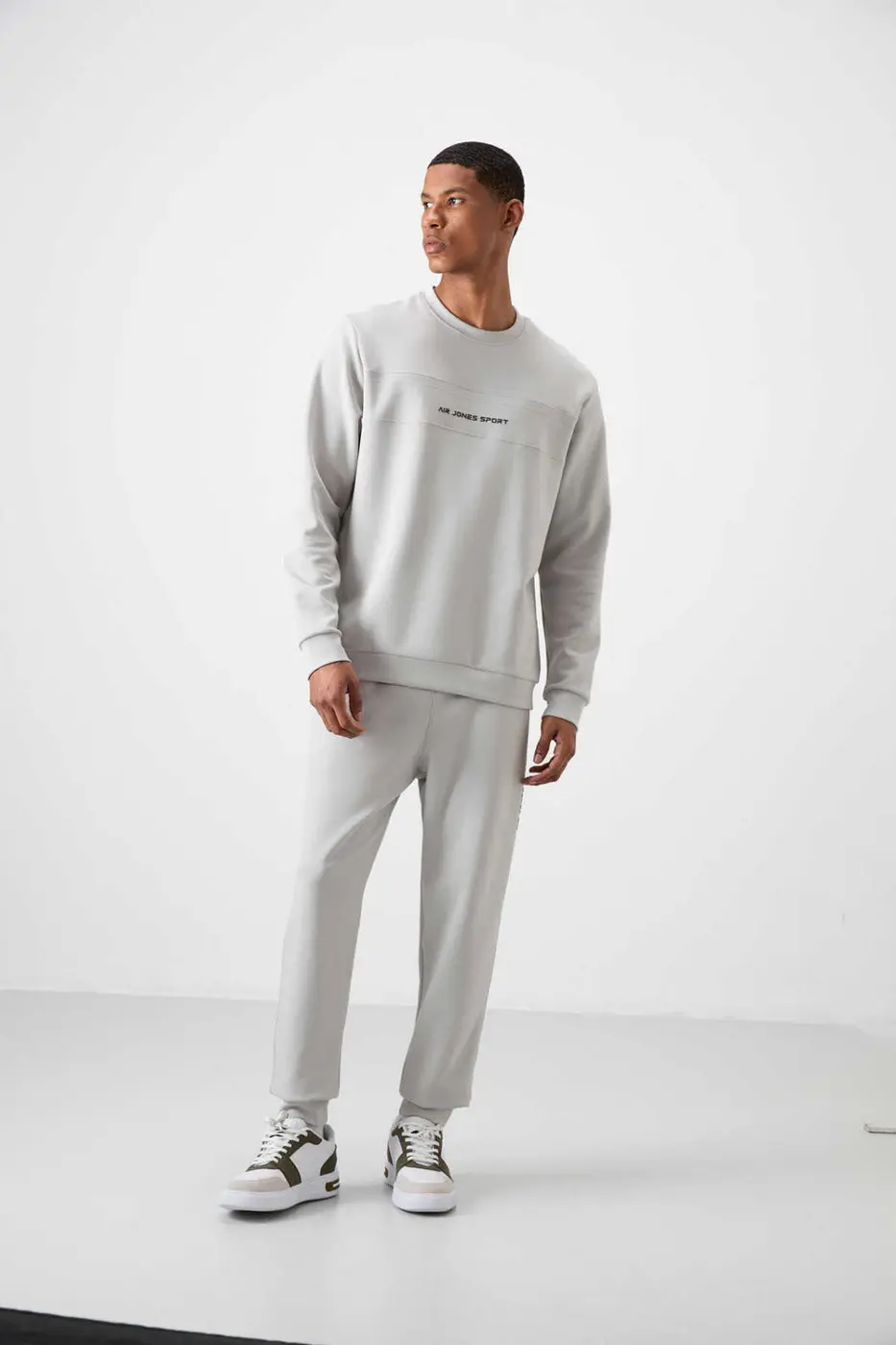 Men's Stone Grey Soft Fit Tracksuit Set — photograph 3