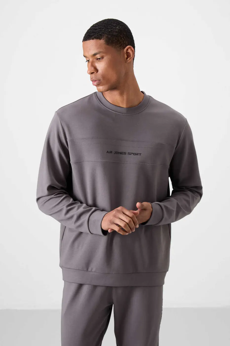 Men's Dark Grey Soft Fit Tracksuit Set — photograph 2