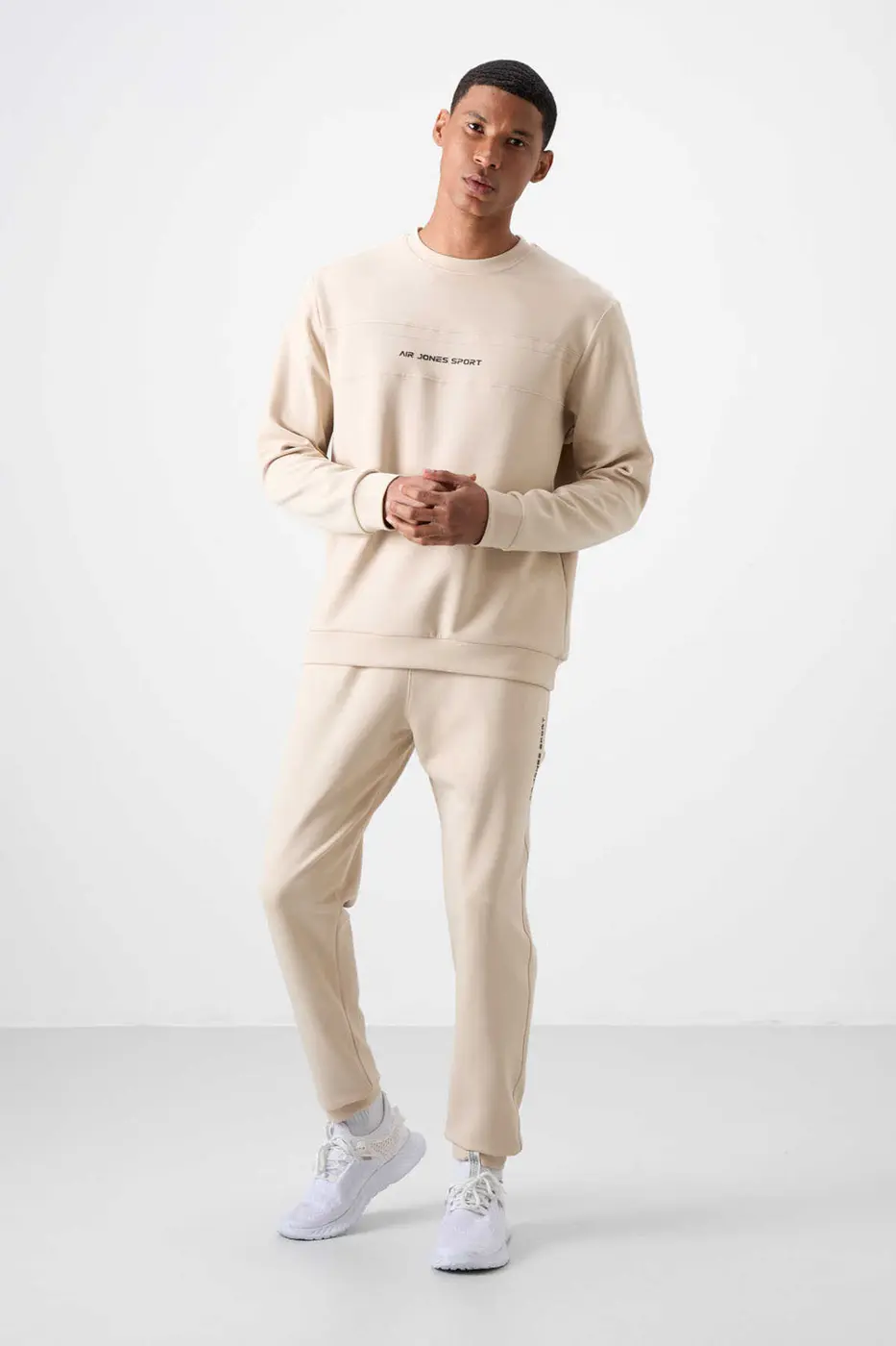 Men's Beige Soft Fit Tracksuit Set — photograph 1