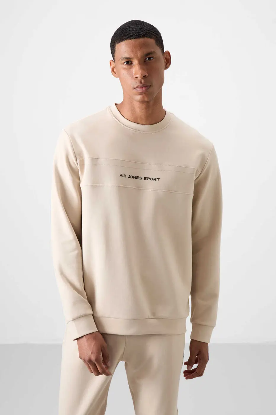Men's Beige Soft Fit Tracksuit Set — photograph 2