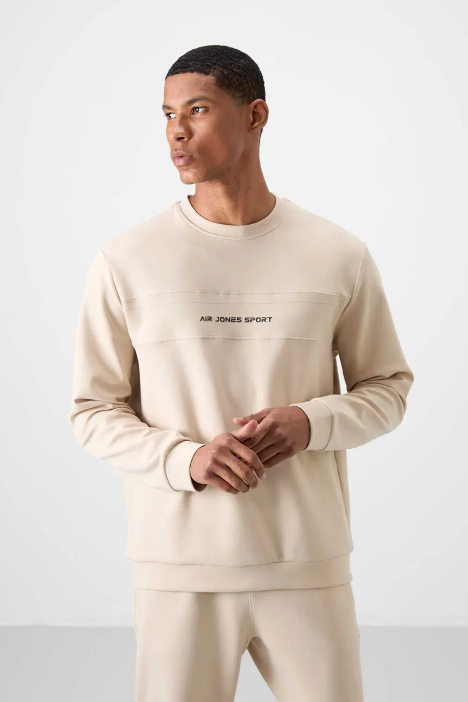 Men's Beige Soft Fit Tracksuit Set — photograph 6