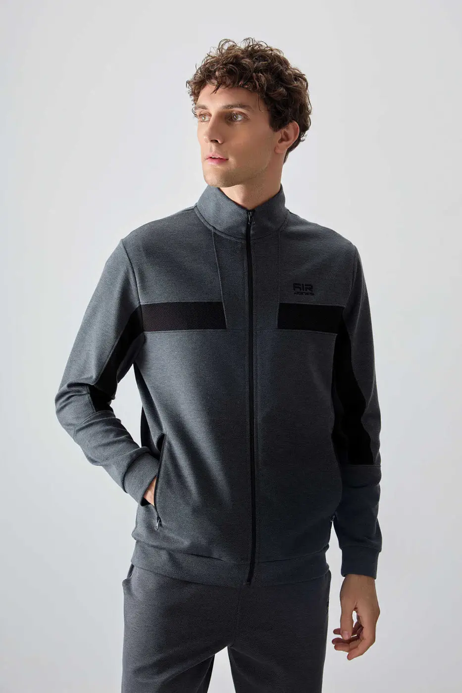 Men's-Tracksuit Set-Dark Grey — photograph 2