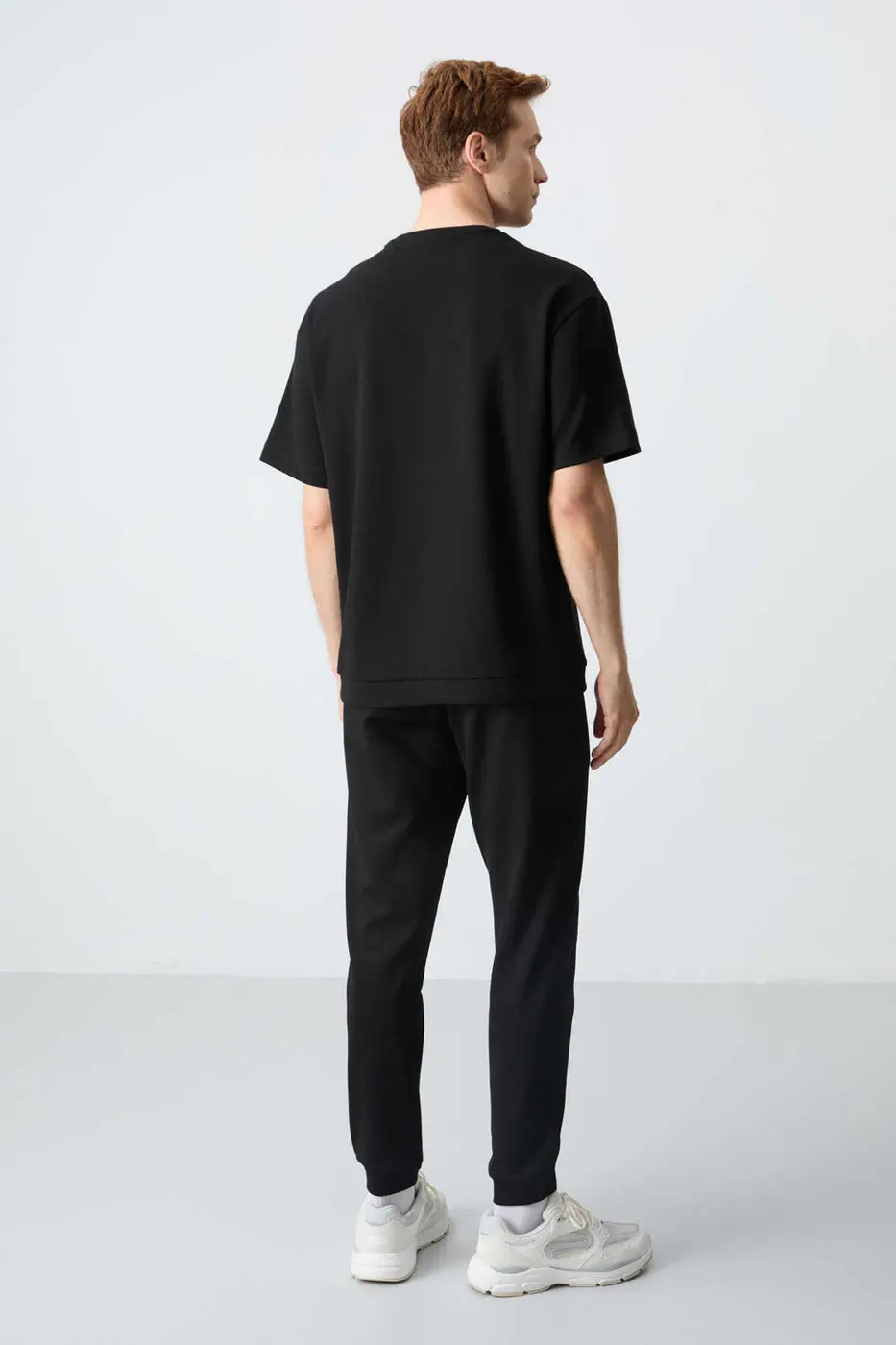 Men's-Black-Short Sleeve-Tracksuit Set — photograph 8