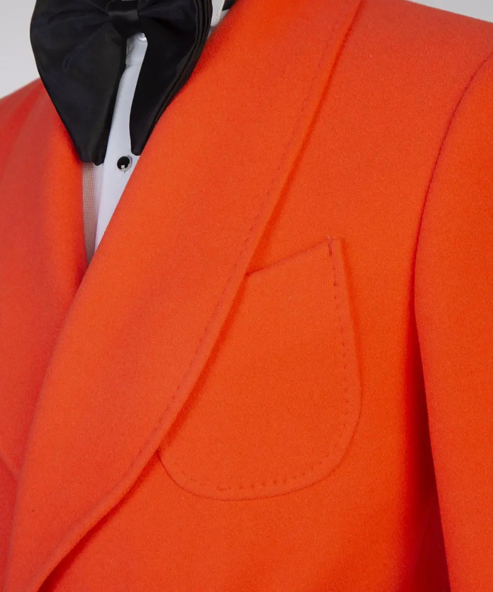 Orange Double Breasted Men’s Long Coat — photograph 2